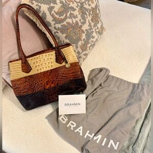 Brahmin Multi-Tone Croc-Embossed Handbag